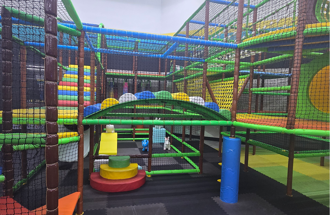 Colorful indoor soft play area for kids