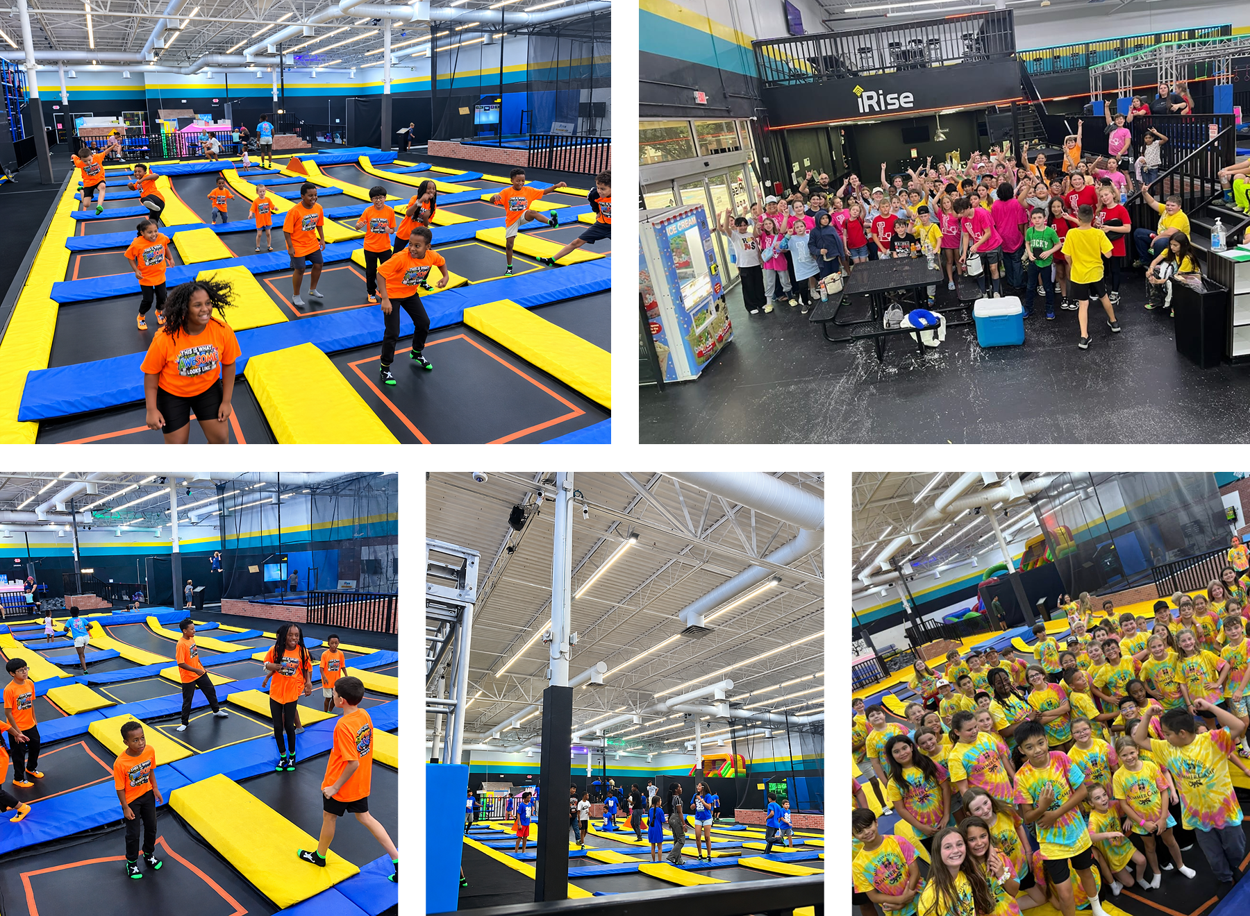 Group of children at trampoline park