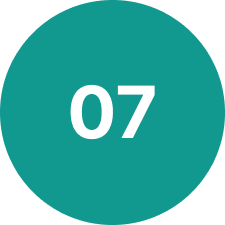 Teal circle with white number 07