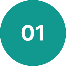 Teal circle with white number 01