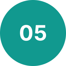 Green circle with white number five