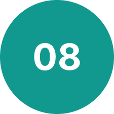Number 08 in a teal circle