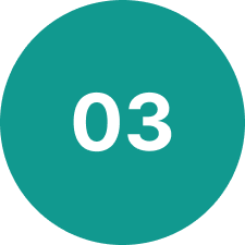 Number 03 in teal circle